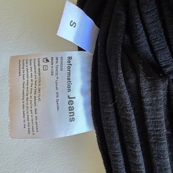 Reformation Flash Pant Black High-Rise Flare Split Hem Sz S - Picture 5 of 5